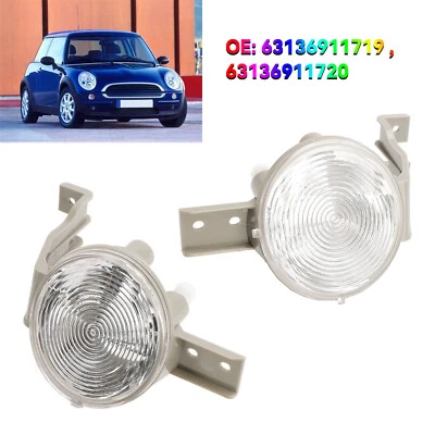 Pair of Front Indicator Light Lamp Flasher Clear Lens for Mini Cooper AU - Image 1 of 4