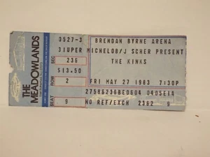The Kinks Concert Ticket Stub May 27 1983 Brendan Byrne Arena NJ Michelob Scher - Picture 1 of 2
