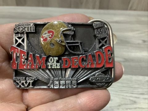 San Francisco 49ers 1990 Team of the Decade Belt Buckle 8020/10000 Siskiyou NFL Cover