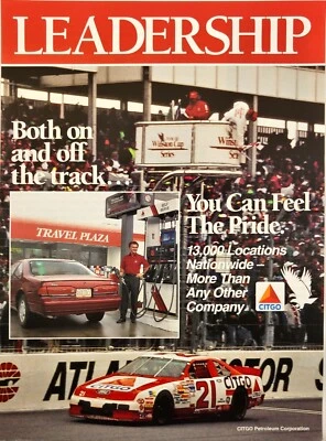 1994 Citgo NASCAR Leadership Morgan Sheperd #21 Man Cave Vintage Print Ad - Image 1 of 4