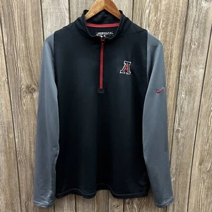 Nike Golf University of Arizona Wildcats Pullover 1/4 Zip Black Grey Mens Medium - Picture 1 of 7