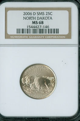 2006 D NORTH DAKOTA QUARTER NGC MS68 SMS  * - Image 1 of 2