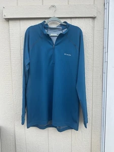 Columbia Midweight Half Zip Omni Heat Long Sleeve Top Shirt Men’s XXL Blue - Picture 1 of 11