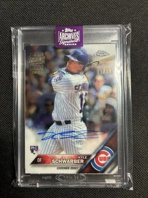 2025 Topps Archives Kyle Schwarber 2016 Topps Chrome Auto RC #11/39 - Image 1 of 2