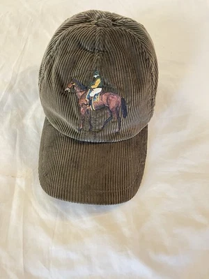 Gorra de béisbol Ralph Lauren etiqueta púrpura pana marrón oliva hecha en Italia Foto 1 de 4