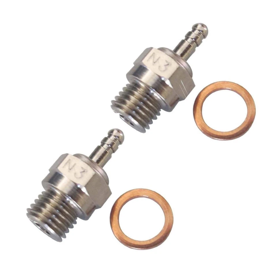 2PCS ShareGoo Spark Glow Plug No.3 N3 Hot 70117 Compatible with Traxxas Kyosh... - Image 1 of 4