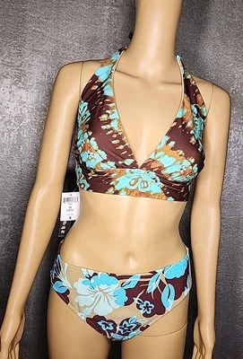 Sunsets Separates Lava Turquoise New Halter Top Swimsuit PreOwned Bottom Bikini - Image 1 of 4