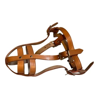 Bozal de perro vintage talla 9 todo de cuero - parece sin usar Foto 1 de 3