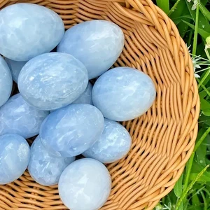 Celestite Ei - natürlicher Engel blau Kristall, spiritueller Heilstein Geschenk - Bild 1 von 7