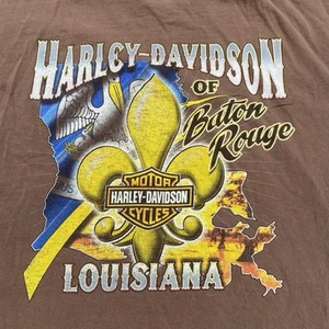 Harley Davidson Shirt Mens XL Brown Baton Rouge Sleeveless Tank Top Shirt - Picture 1 of 8