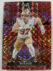 Mosaico Panini 2024 Prizm rojo camuflaje Nick Bosa No. 195 - 49ers NFL - Imagen 1 de 3