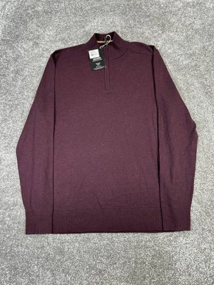 Smartwool Sweater Mens Large Purple Knit Quarter Zip New - Image 1 of 4