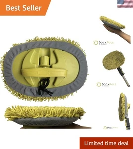 Kit de fregona amarilla para lavado de autos - Eliminación de polvo con paño lavable y mango - Imagen 1 de 10