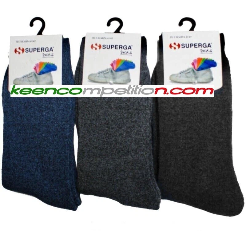 ★ SUPERGA 3 PAIA CALZE DA UOMO LUNGHE IN PILE CALDE ED INVERNALI 41/45 ★