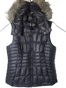 Gilet trapuntato Eddie Bauer donna M piumino rimovibile pelliccia sintetica cappuccio imbottito - Foto 1 di 6