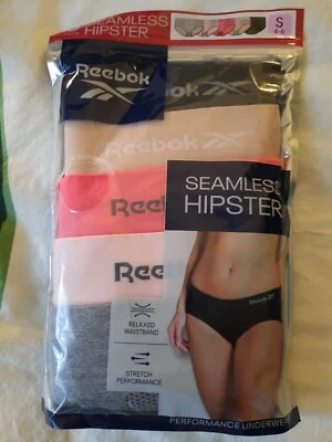 Reebok Women's Relaxed Waistband Stretch Performance 5 Seamless Hipster Sm 4-6 - Image 1 of 4