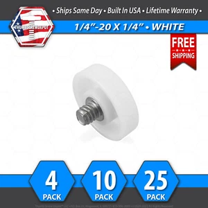 1/4 Zoll - 20 x 1/4 Zoll Rändelschraube Edelstahl - weiß 1 Zoll runder gerändelter Knopf - USA - Bild 1 von 6