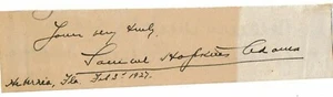 SAMUEL HOPKINS ADAMS 1972 AUTOGRAPH Muckraking Journalist & Author Risque Novels - Picture 1 of 1