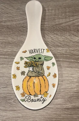Cuchara de cerámica rara Star Wars Baby Yoda, “Harvest Bounty” Acción de Gracias Disney Foto 1 de 4
