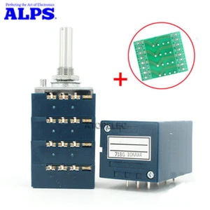 Japón ALPS RK27 Unidad Cuádruple 4 Canales Potenciómetro de Volumen + Eje Ranurado PCB - Imagen 1 de 4