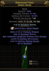 Lightning Spear Weapon Starndard SC Path of Exile 2 PC PS XBOX PoE - Picture 1 of 1