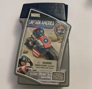CAPTAIN AMERICA SPEED BIKE 91202 39PCS - MARVEL MEGA BLOKS Construx Y68-3 - Picture 1 of 2
