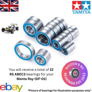 Tamiya Manta Ray DF-01 Complete Upgrade Set 22 RS Bearings UK Stock ABEC-3 Grade - Picture 1 of 11