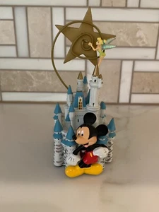 Disney Parks Cinderella's Castle w/Mickey Mouse & Tinkerbell 5.5" Photo Holder - Picture 1 of 3