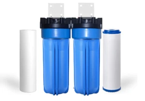 SISTEMA DE FILTRO DE AGUA PARA TODA LA CASA DE 2 ETAPAS 3/4"" FPNT | 3.5"" x 10"" - Sedimento KDF 55 - Imagen 1 de 3