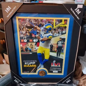 13x16 Cooper Kupp Super Bowl LVI LA Rams 11x14 Framed Photo w/Coin #24/5000 Made - Picture 1 of 8