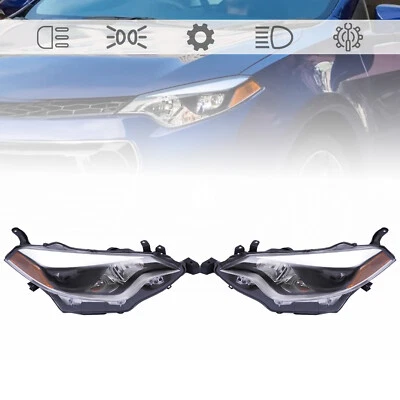 Pair For 2014-2016 Toyota Corolla Tube Projector Headlights Headlamps w/LED DRL - Изображение 1 из 4