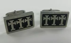 Vintage Fenwick & Sailors 925 SILVER Cortes 3 Crosses 1st Cattle Brand Cufflinks - Picture 1 of 7