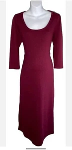 The Nines by Hatch Maternity Bodycon Midi Dress Women's XL Dark Red Side-Slit - Picture 1 of 2