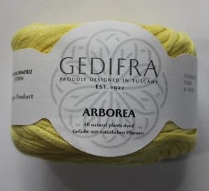 SALE Gedifra Arborea Yarn 100% Cotton Col 02205 Yellow 50g, 140m Vegan - Picture 1 of 6