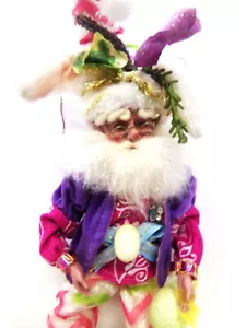 NEW MARK ROBERTS EASTER EGG FAIRY ELF PINK & PURPLE HOLIDAY SM #51-51858 IN BOX - Picture 1 of 6