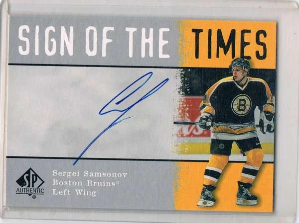 2000-01 SP Authentic Sign of the Times #SA Sergei Samsonov NM-MT Auto Bruins - Image 1 of 1