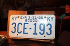 2005 Kentucky License Plate 3CE-193 