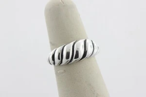 Carolyn Pollack Relios Sterling Silver 925 Ribbed Dome Twist Style Ring - Size 7 - Picture 1 of 7