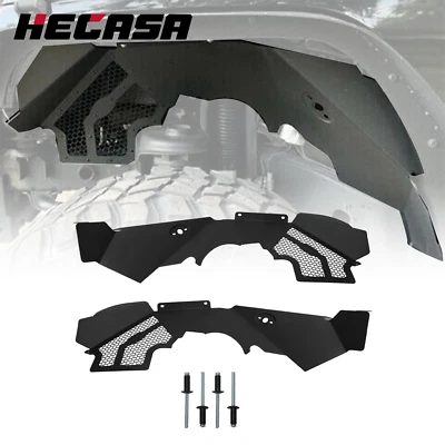 Front Aluminum Inner Fender Liners Black For Jeep Wrangler JK JKU 2007-2018 NEW - Image 1 of 4