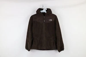 The North Face Girls Large Distressed Spell Out Hooded Full Zip Fleece Jacket - Picture 1 of 15