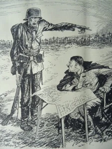 1944 Original Print WW2 HITLER - MASS OF MANOEUVRE & WHERE ARE MY RESERVES ? - Picture 1 of 2