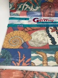 Vtg Cleo Gift Wray Sea Shore Ocean Beach 4 Sheets Any Occasion Shells Coral Crab - Picture 1 of 12