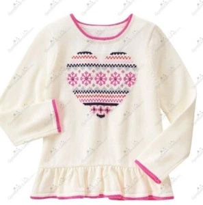 Gymboree Girls sz M 7-8 Fair Isle Flurry Fair Isle Heart Sweater NWT Winter - Picture 1 of 3