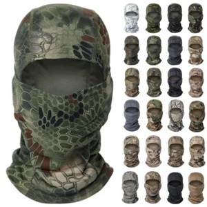 Tactical Camouflage Balaclava Windproof Hunting Face Mask Shield Neck Gaiter - Picture 1 of 47