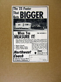 1966 Northwest Coach Saturn II Travel Trailer photo vintage print Ad