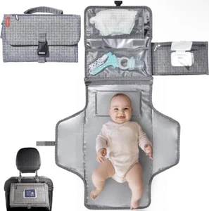 Baby Diaper Changing Pad, Portable Changing, Built In Pillow, Travel, Waterproof - Picture 1 of 6