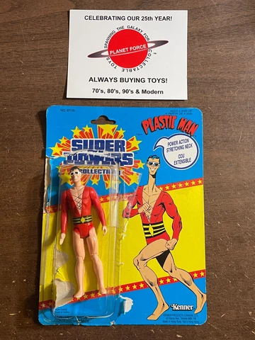 1984 Plastic Man w/ Cardback Complete Vintage Super Powers Figure *Resealed* Cover