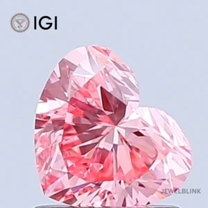 IGI Certified 0.85 Carat VS1 Fancy Vivid Pink Heart Cut CVD Lab Grown Diamond - Picture 1 of 18