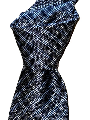 $250 NUEVO SIN ETIQUETAS TOM FORD Azul Marino con Cuadros Azul 3.75" Tejido Seda Cuello Corbata Italia Foto 1 de 4