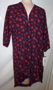 Women's Maroon Open Front LINDSAY Kimono by Lula Roe sz S Aztec NWT! - Picture 1 of 4